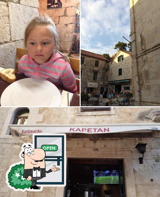 Questa è la foto che mostra la esterno e cibo di Kapetan