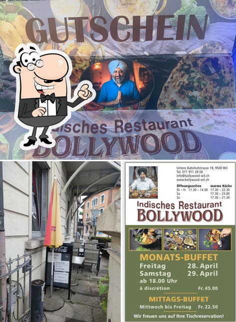 La immagine di interni e cibo da Indisches Restaurant Bollywood