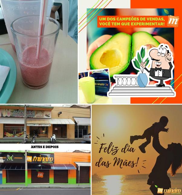 Esta é a foto mostrando exterior e bebida no Mineiro Sucos & Lanches