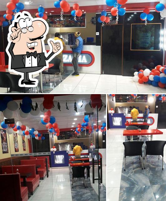 The interior of Pizzania's Pizza