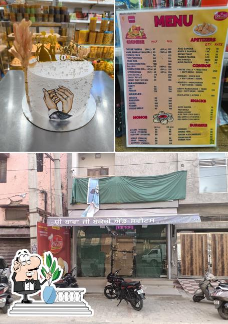 Take a look at the photo displaying exterior and food at Shree Bawaji Bakery and sweets