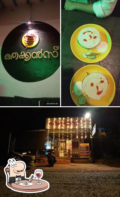 Among different things one can find food and exterior at Thekkans restaurant