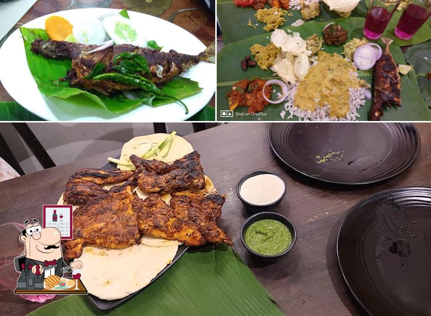 Meat dishes are offered by Theeram