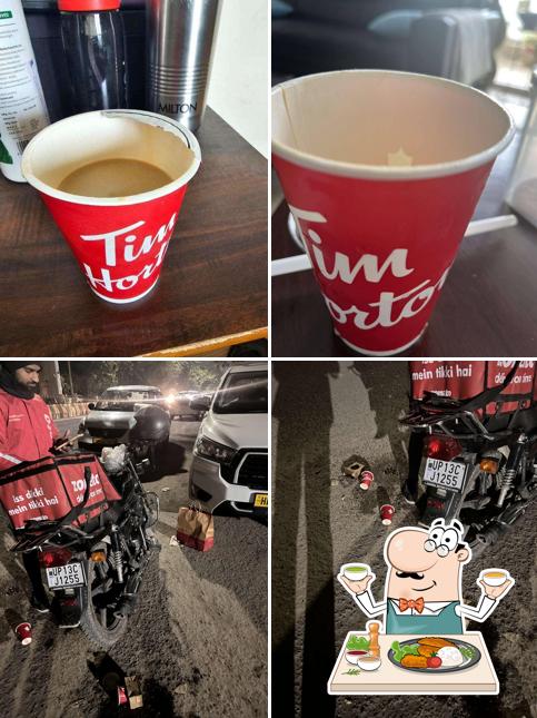The photo of food and exterior at Tim Hortons