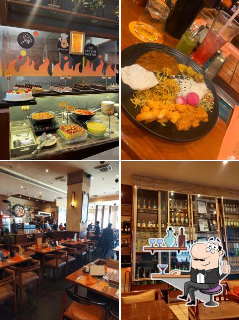 Take a seat at one of the tables at Pirates Of Grill