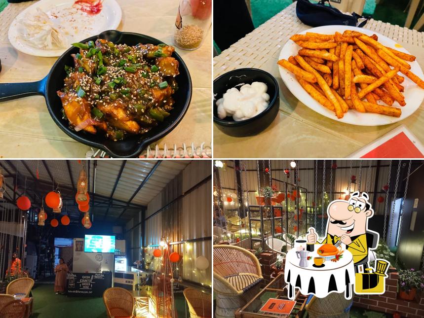 This is the photo showing food and interior at Cafe Karma Jagdalpur