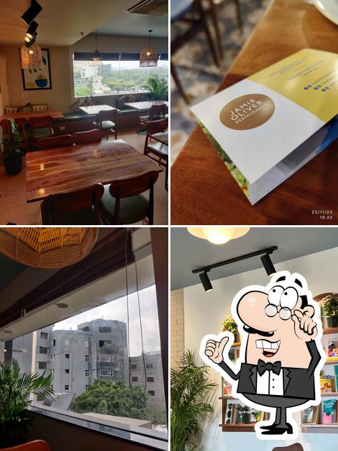 The interior of Jamie Oliver Kitchen Cafe