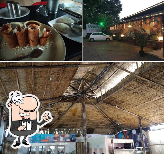 The restaurant's exterior and food