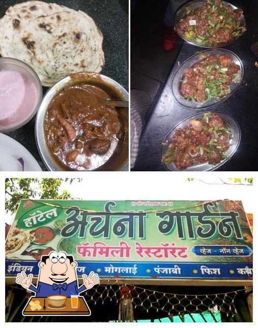 Among different things one can find food and interior at Archana Garden Family Restaurant