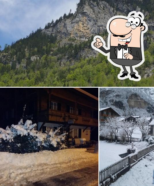 Goditi la vista dagli esterni di Restaurant Balmhorn