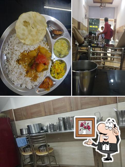 The restaurant's interior and food
