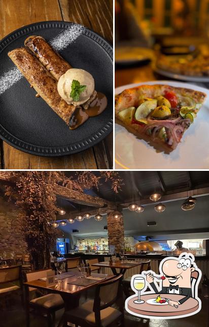 Entre diversos coisas, comida e balcão de bar podem ser encontrados no Forneria Piedoro Restaurante Italiano em Florianópolis