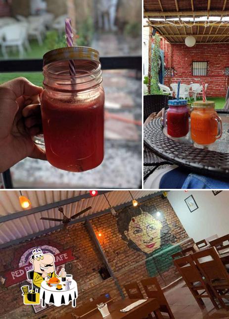 Among different things one can find food and interior at Red Bricks Cafe