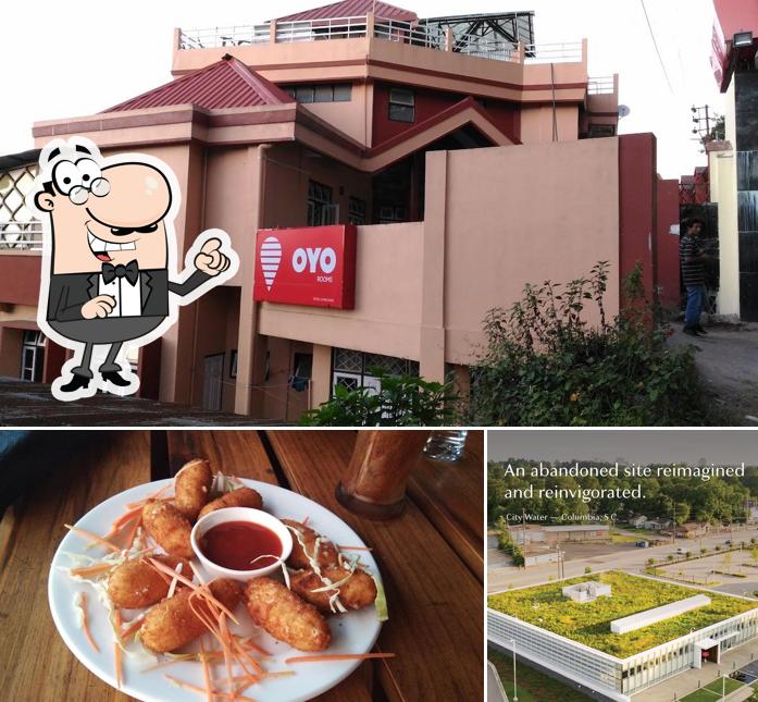 Among different things one can find exterior and food at Living Roof Shillong- Hotel & Cafe
