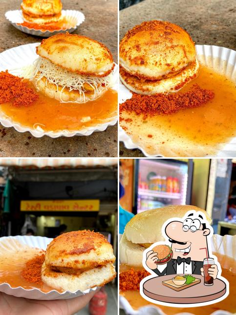 Order a burger at Tasty Vadapav center