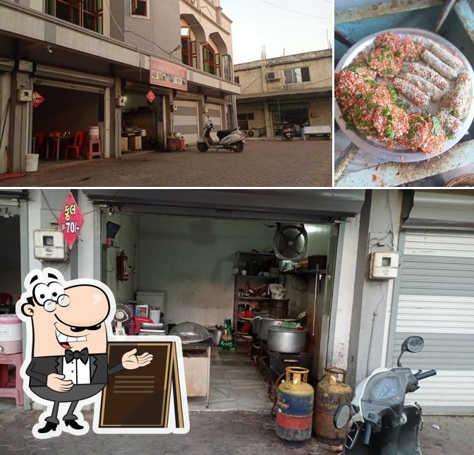 The restaurant's exterior and food