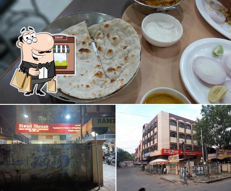 The restaurant's exterior and food