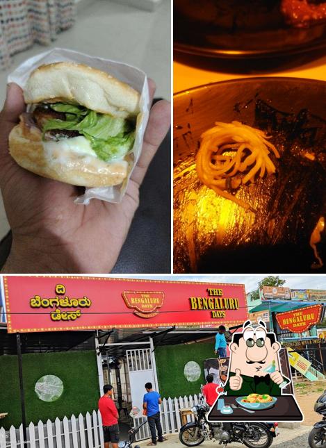 Take a look at the image showing food and exterior at The Bengaluru Days
