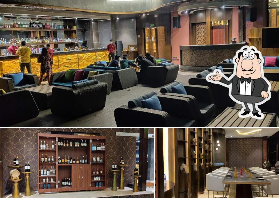 The photo of interior and wine at Nazaara