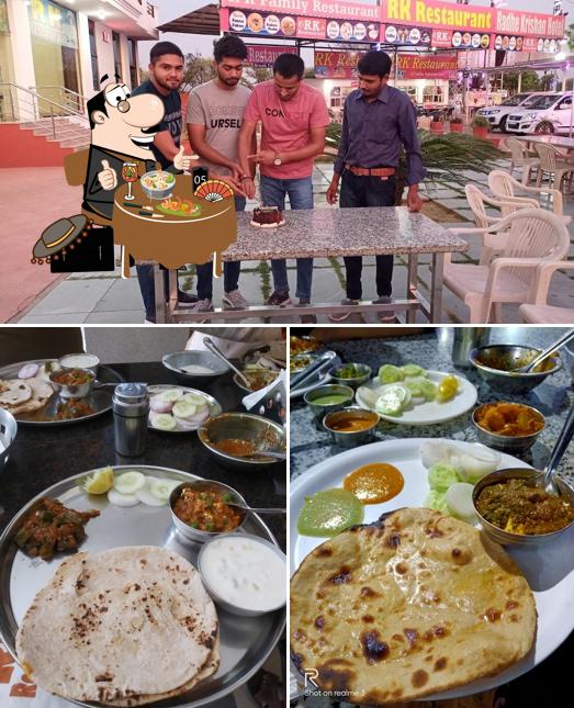 Take a look at the picture depicting food and interior at R.K. Restaurant