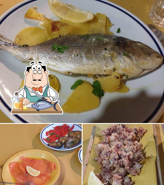 Trattoria Da Gustavo serve un menu per gli amanti dei piatti di mare
