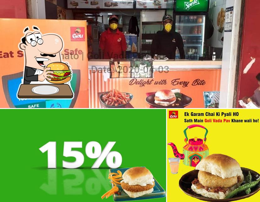 Order a burger at Goli Vada Pav