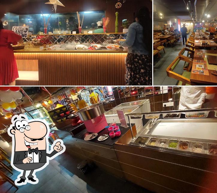 Take a seat at one of the tables at Barbeque Holic