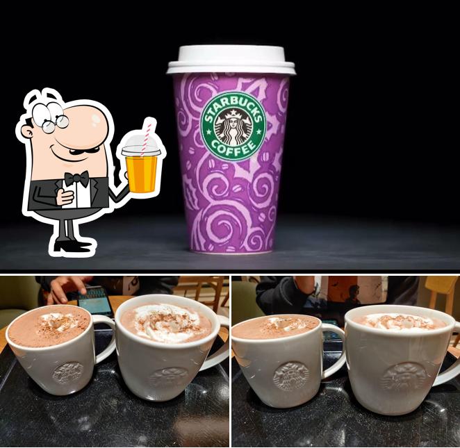 Enjoy a beverage at Starbucks Coffee