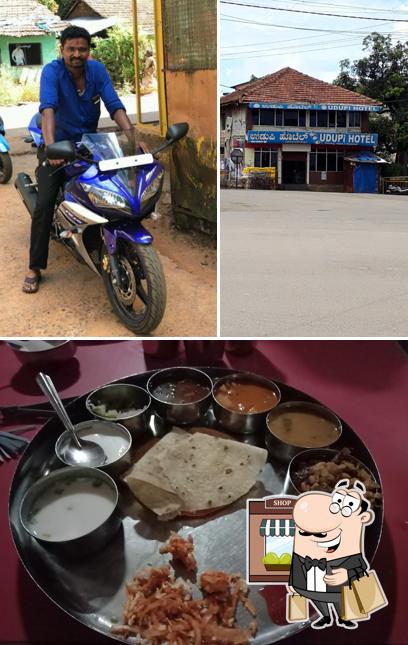 The image of Udupi hotel’s exterior and food