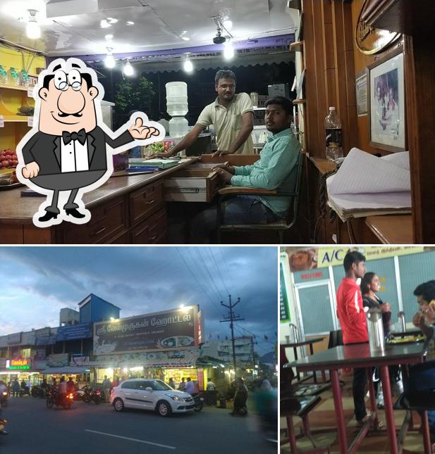 The interior of Velmurugan Restaurant