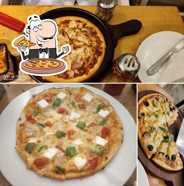 Pick pizza at Samvene The Bagel Cafe
