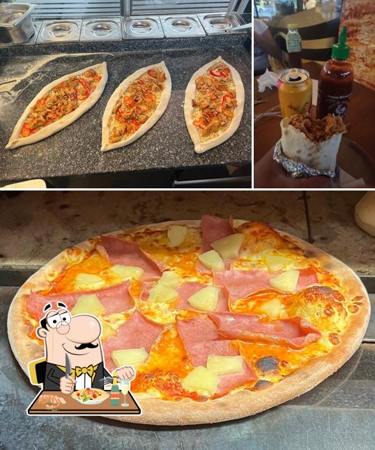 Amri Kebab Pizza Amriswil si caratterizza per la cibo e esterno