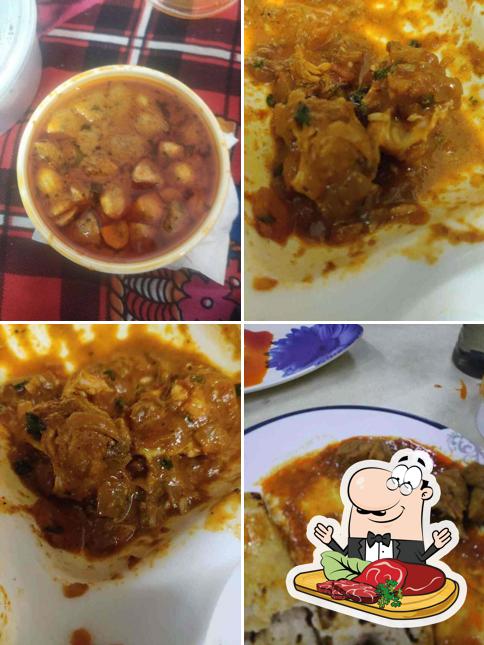 Enjoy the selection of meat dishes
