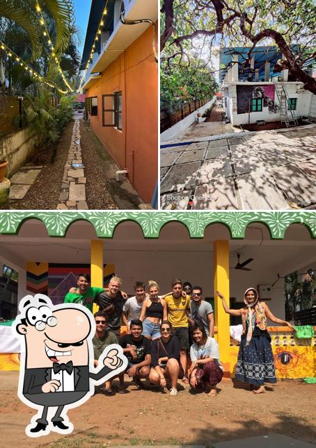 The exterior of Green Rover Hostel