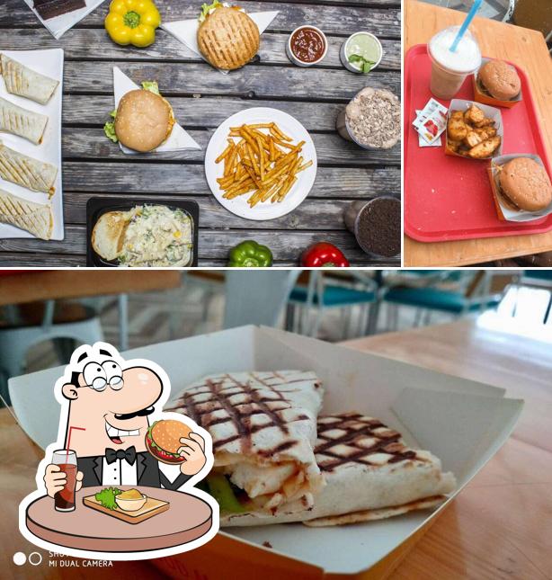 Order a burger at Just Baked Patisserie