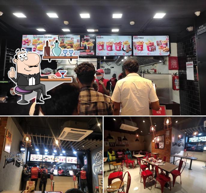 Take a seat at one of the tables at KFC