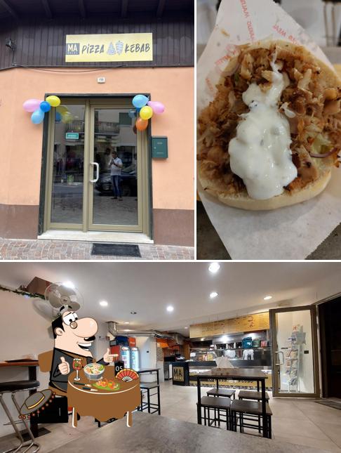 Tra le diverse cose da M.A. HALAL PIZZA KEBAB si possono trovare la cibo e interni