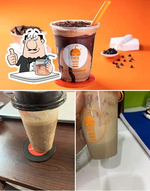 Take a look at the image showing drink and food at The Thickshake Factory