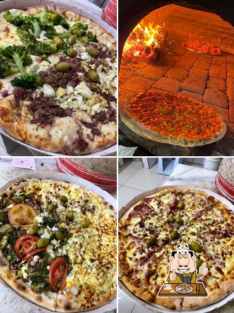 Escolha pizza no Pizzaria Calzones ll