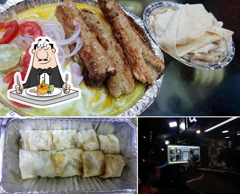 This is the picture depicting food and bar counter at Qureshi kabab corner
