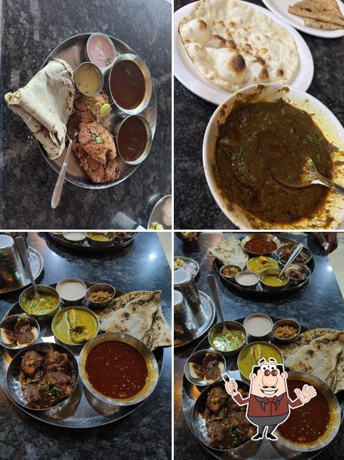 Food at Papal Mutton Bhakri, bhukum