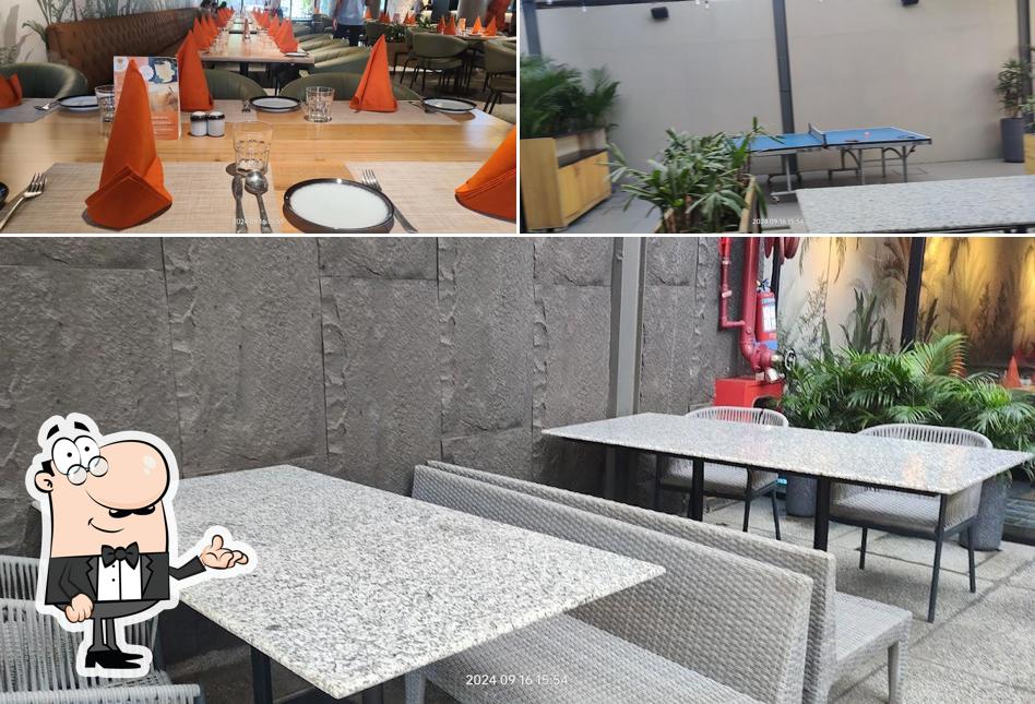 Take a seat at one of the tables at Tiger Five Chandigarh