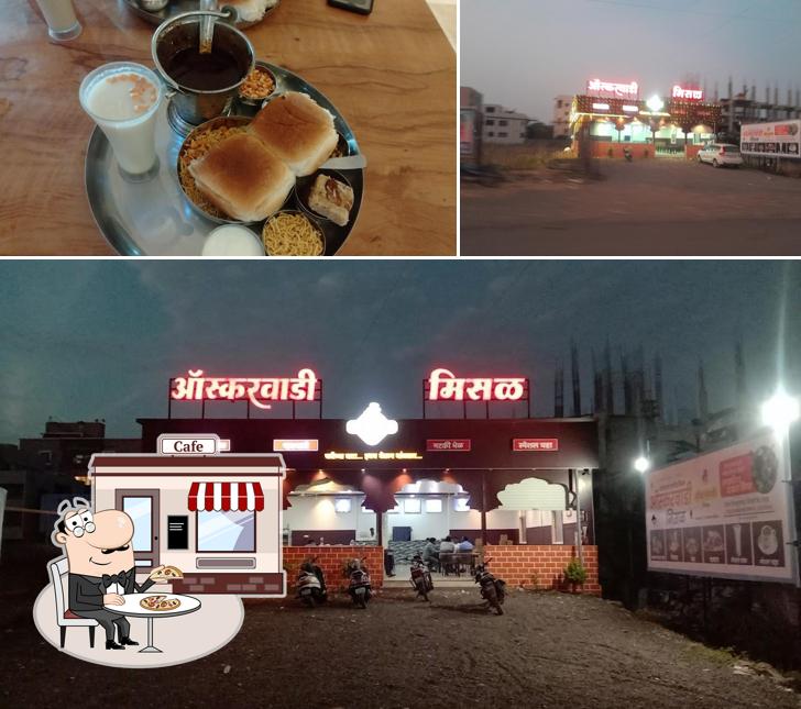 The restaurant's exterior and food