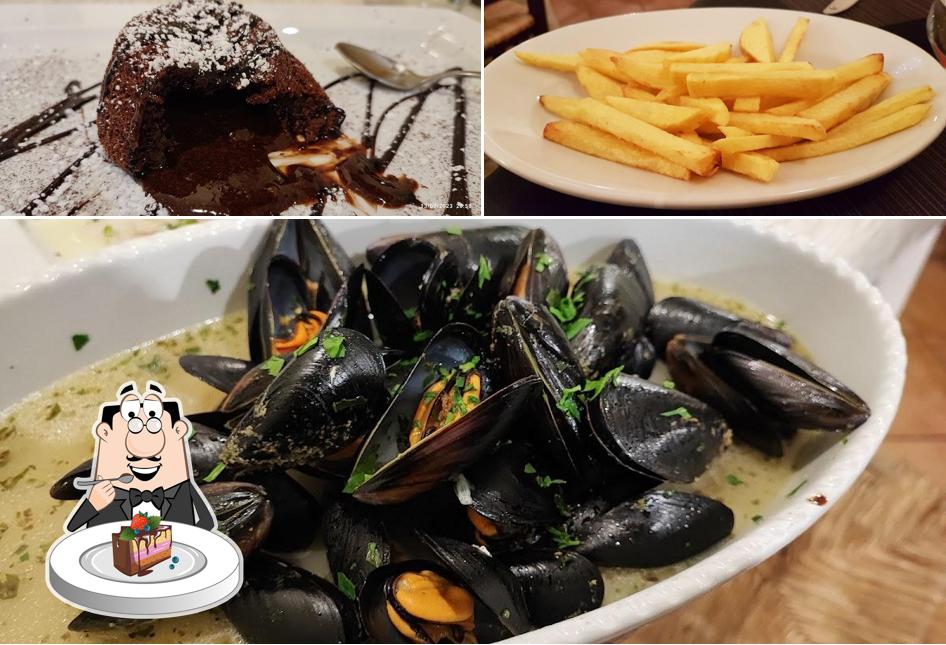 Torta al cioccolato al Trattoria Antico Cortile Ristorante Pesce