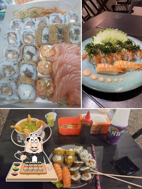 Prove diferentes opções de sushi