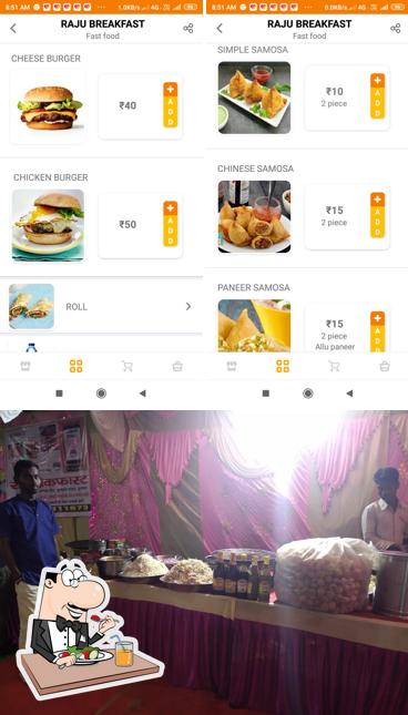 Check out the photo showing food and beverage at Raju Breakfast