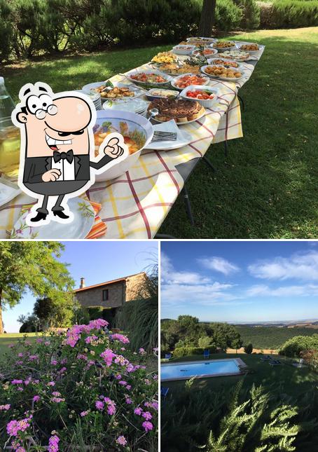 La esterno e tavolo da pranzo del ristorante