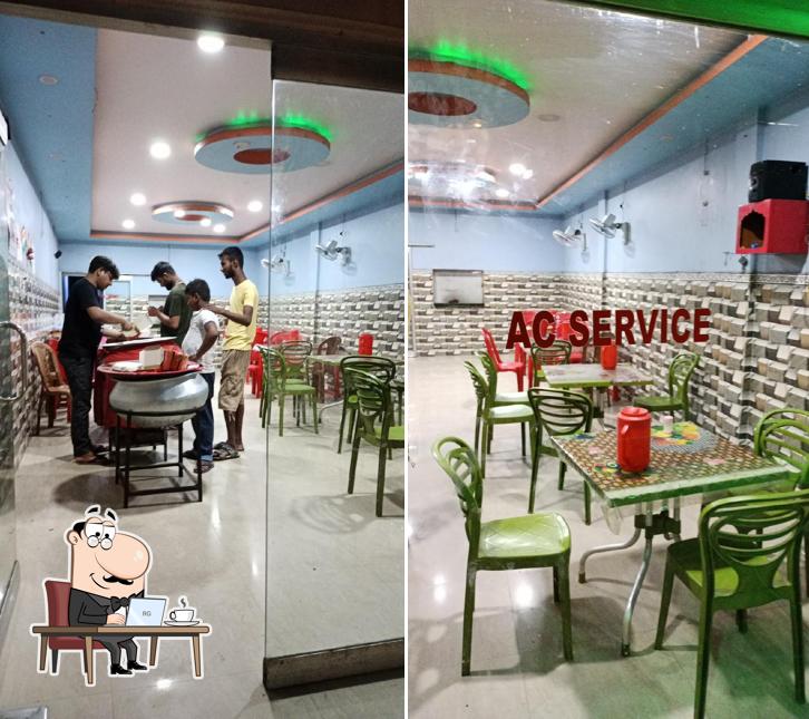 The interior of Kolkata Haji Biriyani