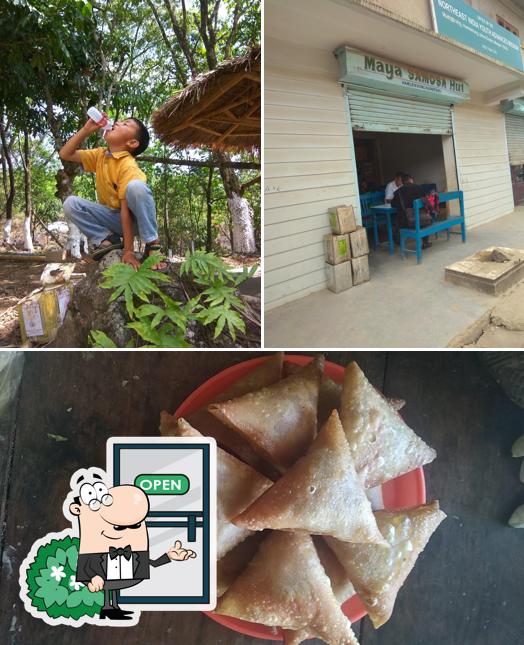 Maya Samosa Hut is distinguished by exterior and food