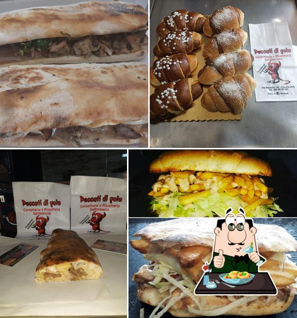 Platti al PECCATI DI GOLA "cornetti produzione propria e pizza in teglia